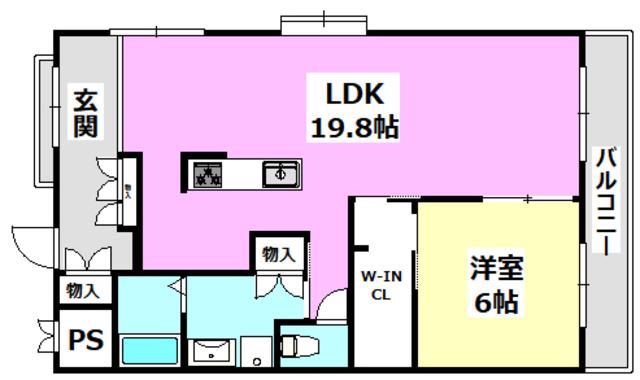 リリアン千里南(1LDK/3階)の間取り写真