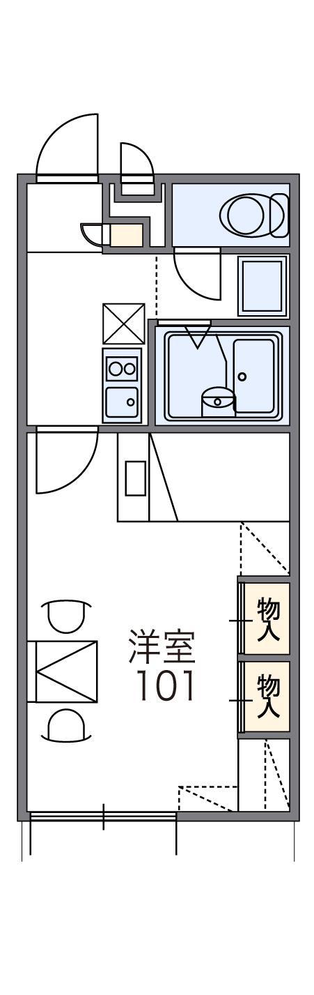 レオパレス太子小山(1K/1階)の間取り写真