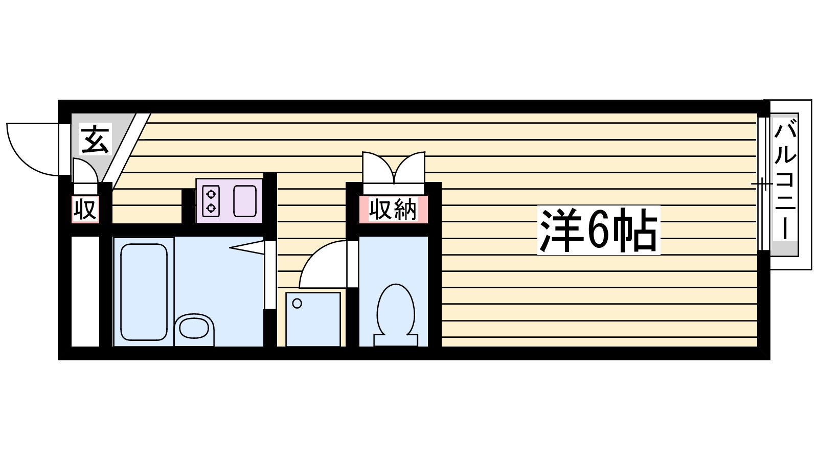 サンプレイス明石(1K/2階)の間取り写真