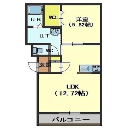 EVOLCIONエボルシオン(1LDK/2階)の間取り写真
