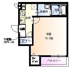 フジパレス東三国III番館(1K/1階)の間取り写真
