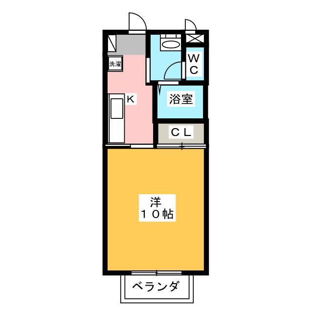 A&N HILLS C(1K/1階)の間取り写真