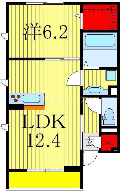 クレールモア(1LDK/2階)の間取り写真