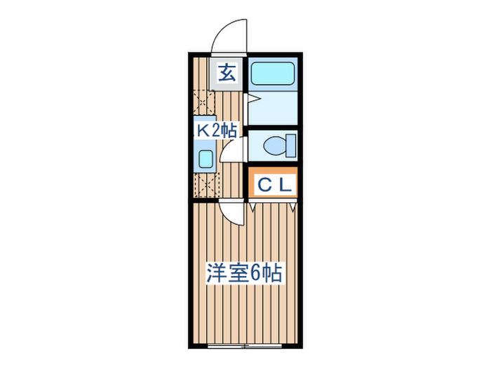 アーバンシティ名取大手町(1K/2階)の間取り写真