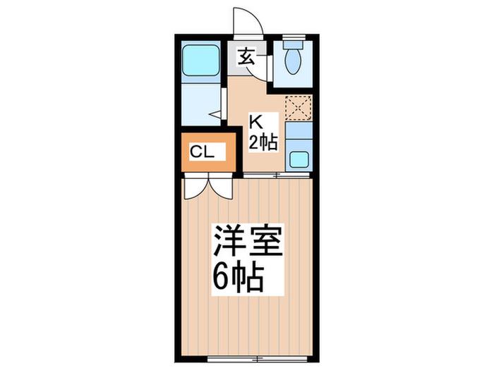 パルテール千歳烏山(1K/2階)の間取り写真