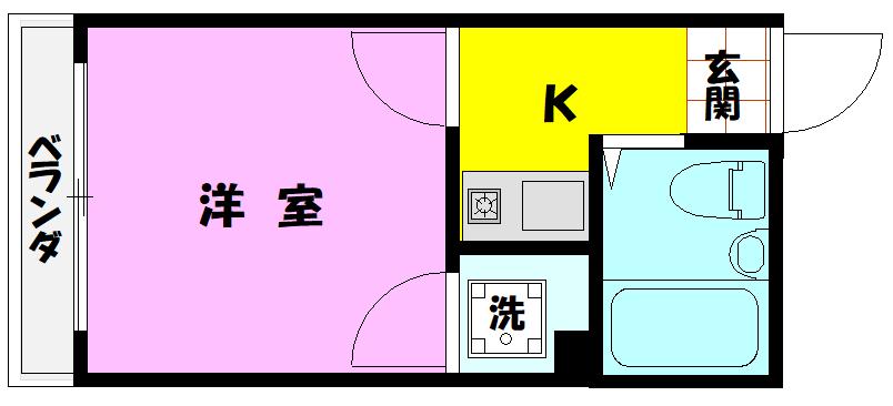 グリーンマンション今里(1K/2階)の間取り写真