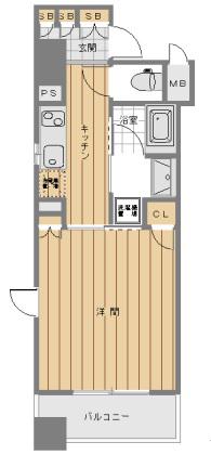 ステージグランデ新川(1K/11階)の間取り写真