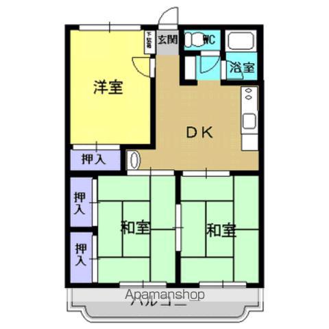 コーポ新川(3DK/3階)の間取り写真