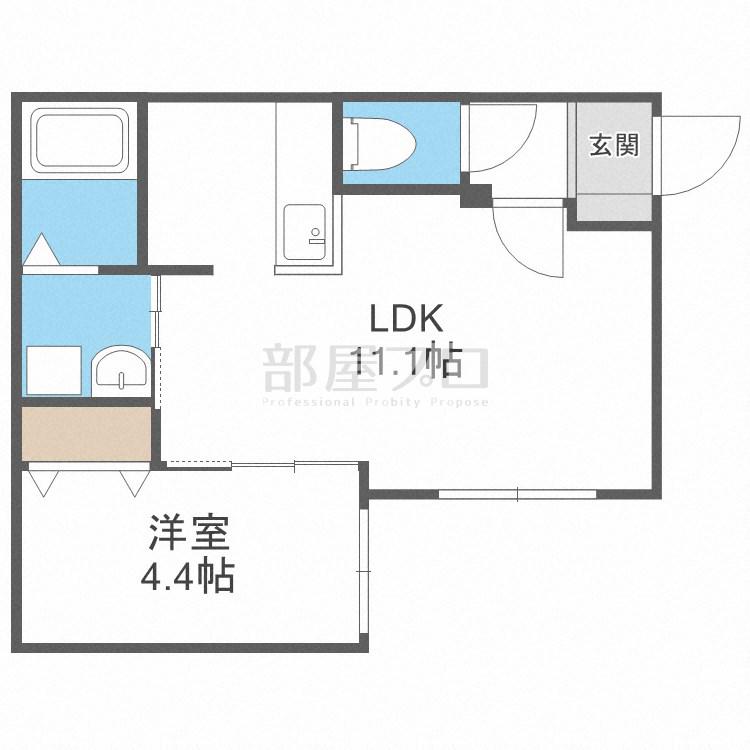 FIKA(1LDK/5階)の間取り写真