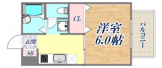 サラス2(1K/2階)の間取り写真