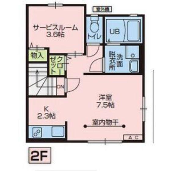 NAVIA 歩(1K/2階)の間取り写真
