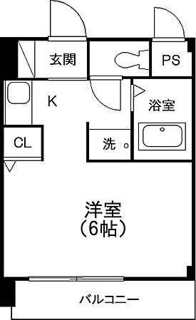 リバティーハイツ(1K/2階)の間取り写真