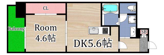 GARDENIA鶴見(1DK/8階)の間取り写真