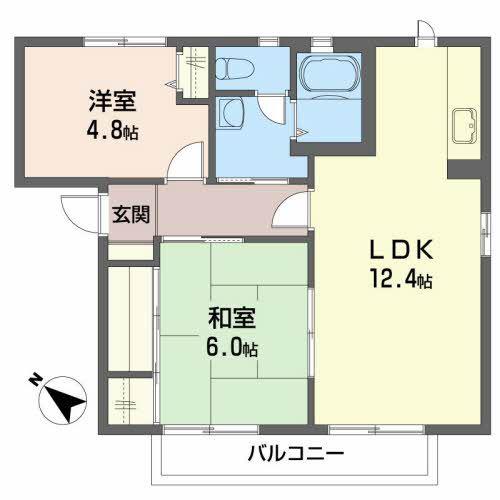 グランシード21B(2LDK/1階)の間取り写真