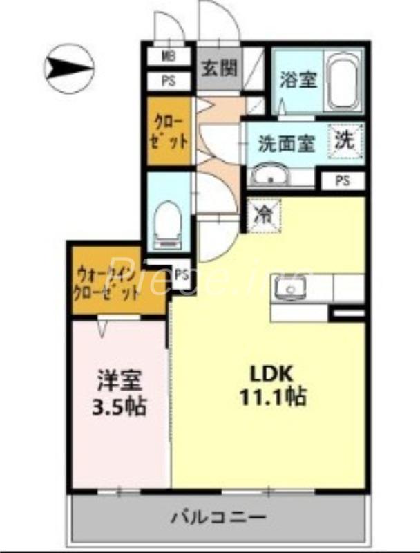 ルミエール新森(1LDK/2階)の間取り写真