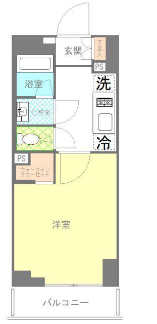 ピアース赤坂(1K/8階)の間取り写真