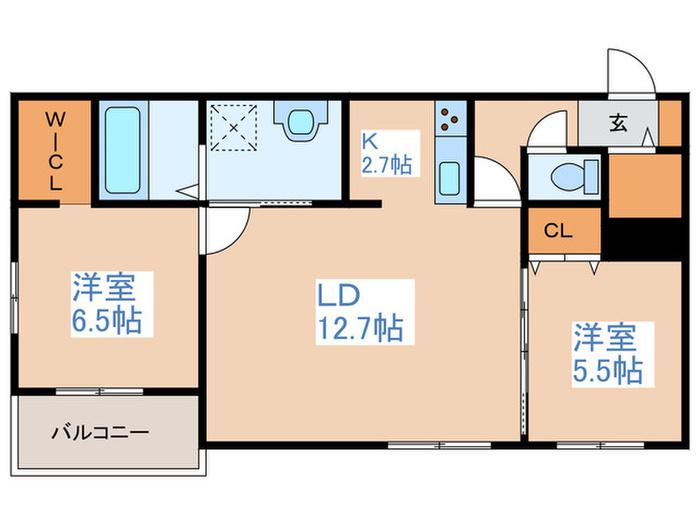 エフュート福住(2LDK/4階)の間取り写真