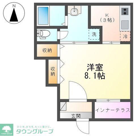 HALELEA・AOBA(1K/1階)の間取り写真