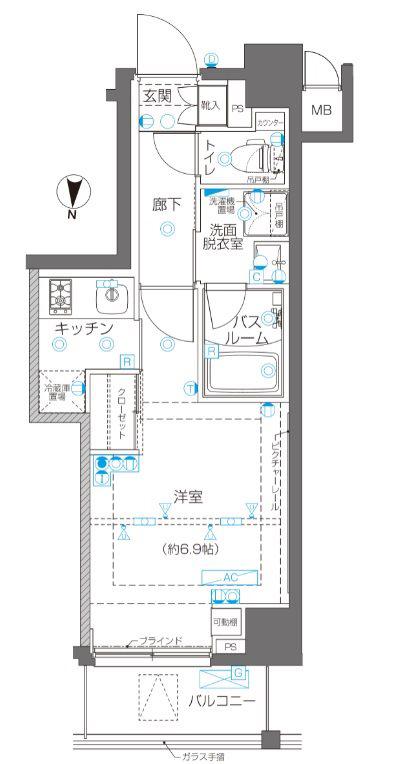 ZOOM錦糸町(1K/3階)の間取り写真