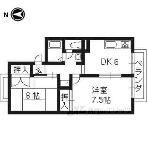 メゾン・ド・エスペランサ(2DK/2階)の間取り写真