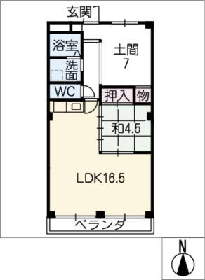 ロイヤル福光(1LDK/3階)の間取り写真