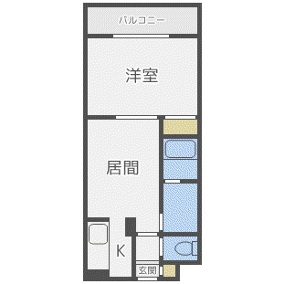 ディアコート北34条(1LDK/1階)の間取り写真