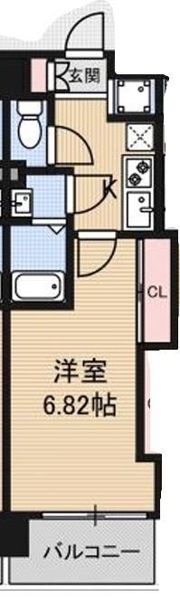 LUXE難波西III(1K/10階)の間取り写真