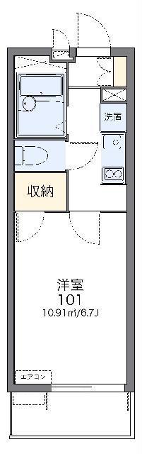 レオパレスHARU(1K/2階)の間取り写真