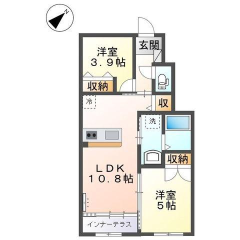 サン・サルーテ(2LDK/1階)の間取り写真