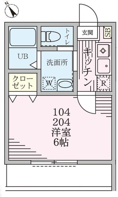 ベルゾーネ八城(1K/1階)の間取り写真