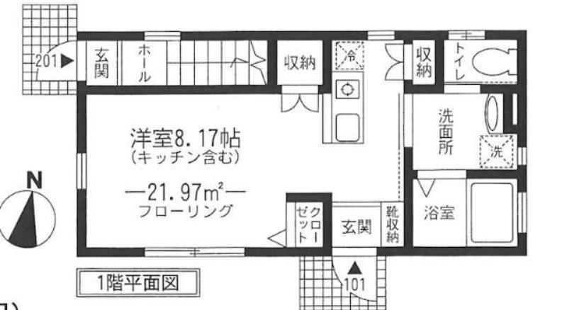 バルナバモーセ(ワンルーム/1階)の間取り写真