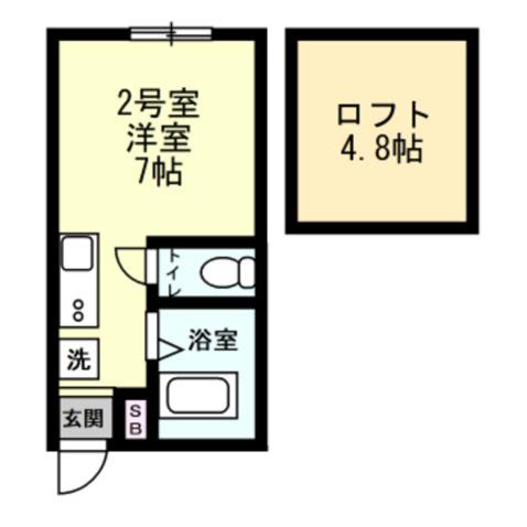 ジーエーヒルズ鶴見小野(ワンルーム/1階)の間取り写真