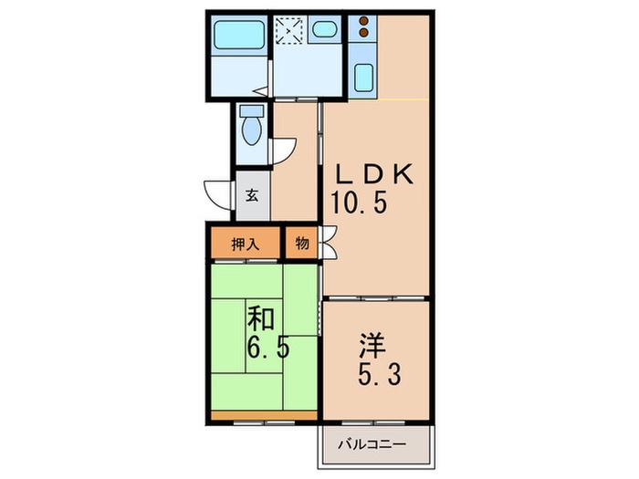 サンスペース甲子園(2LDK/1階)の間取り写真