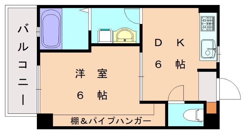 ステイトリー香椎(1DK/3階)の間取り写真