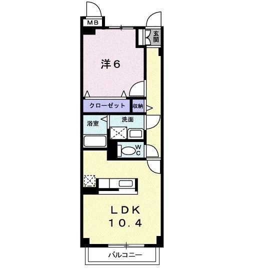 エスペランサ(1LDK/3階)の間取り写真