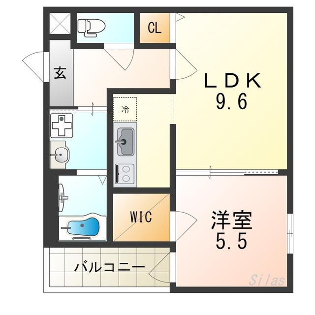 フジパレス日根野駅南I番館(1LDK/2階)の間取り写真