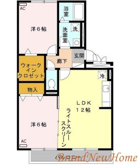 フラワーメゾン(2LDK/2階)の間取り写真