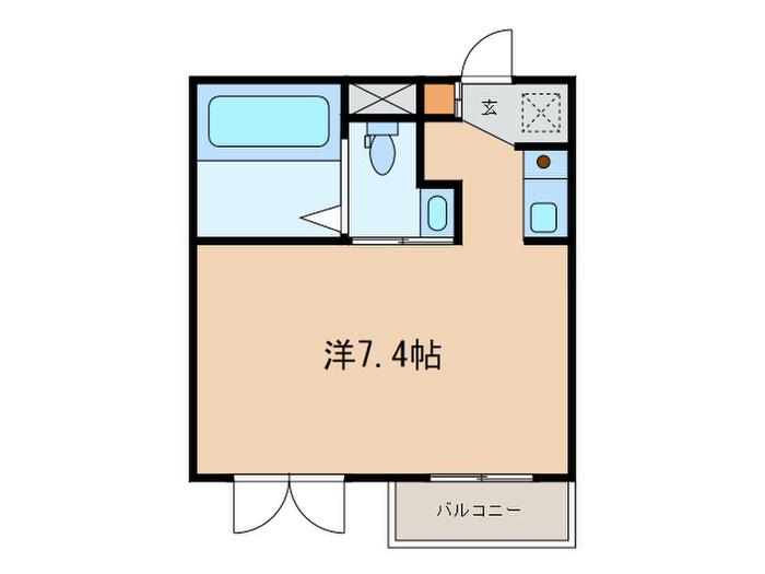 フレックス奥沢(ワンルーム/2階)の間取り写真