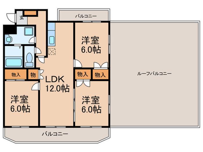 レジデンスコスモスI(3LDK/5階)の間取り写真