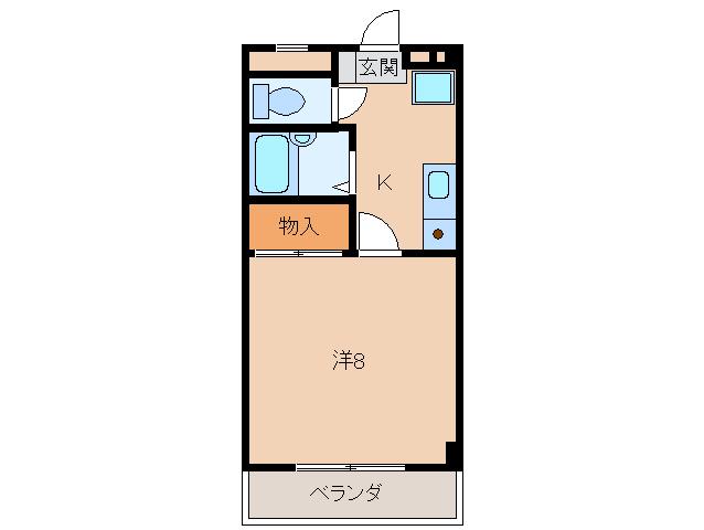 イワデシティハイツ(1K/3階)の間取り写真