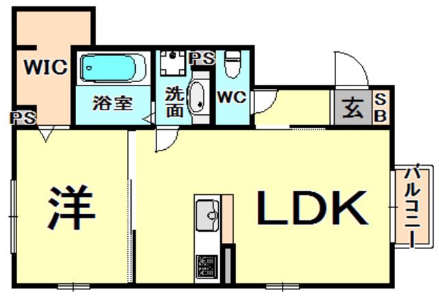 ラ・フォート(1LDK/1階)の間取り写真