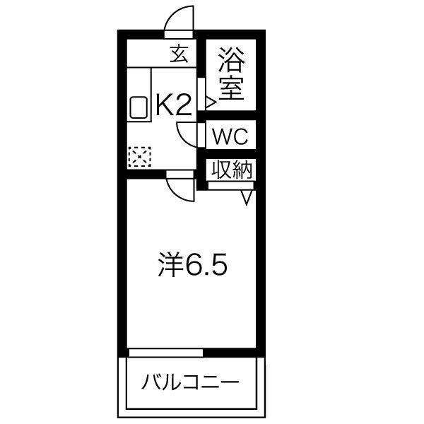 ヴィブレ浅井(1K/1階)の間取り写真