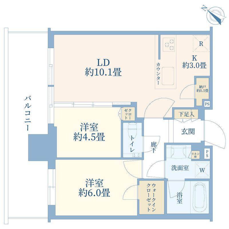 シティタワーズ東京ベイ セントラルタワー(2LDK/21階)の間取り写真