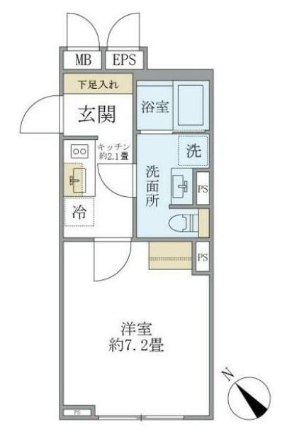 EXAM AKASAKA エクサムアカサカ(1K/1階)の間取り写真