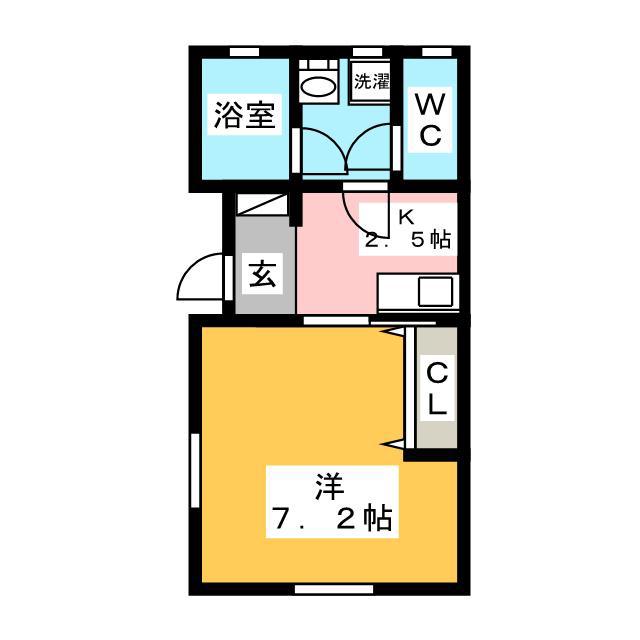 アネックス本厚木(1K/1階)の間取り写真