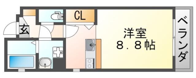 イーストコート垂水町(ワンルーム/3階)の間取り写真
