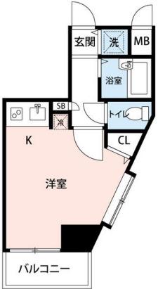 マイナビステイミライエ市谷薬王寺町(ワンルーム/4階)の間取り写真
