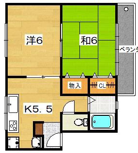津田マンション(2K/2階)の間取り写真