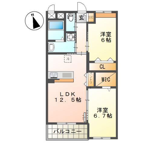 LA MAISON DU REVE (2LDK/3階)の間取り写真