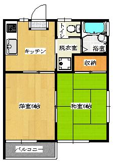 プリメーラ大八木(2K/2階)の間取り写真